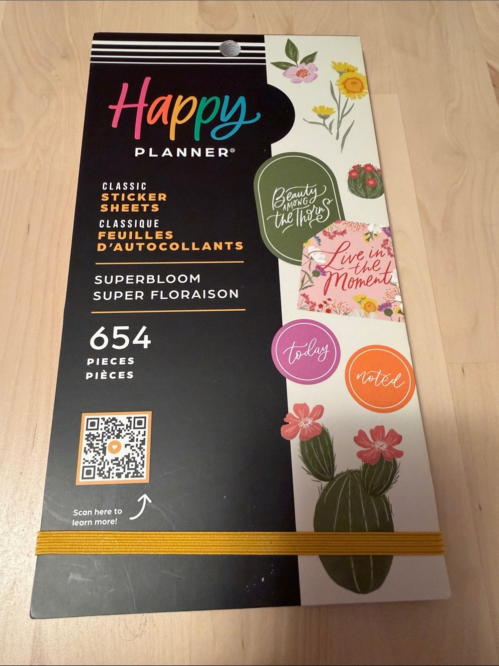 Happy Planner Superbloom Sticker Pack - Black, Pink, Green, Orange, Yellow